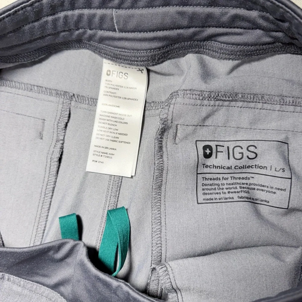 FIGS Axim Cargo Scrub Pants Mens L/S Graphite Grey Excellent 7-Pocket Technical